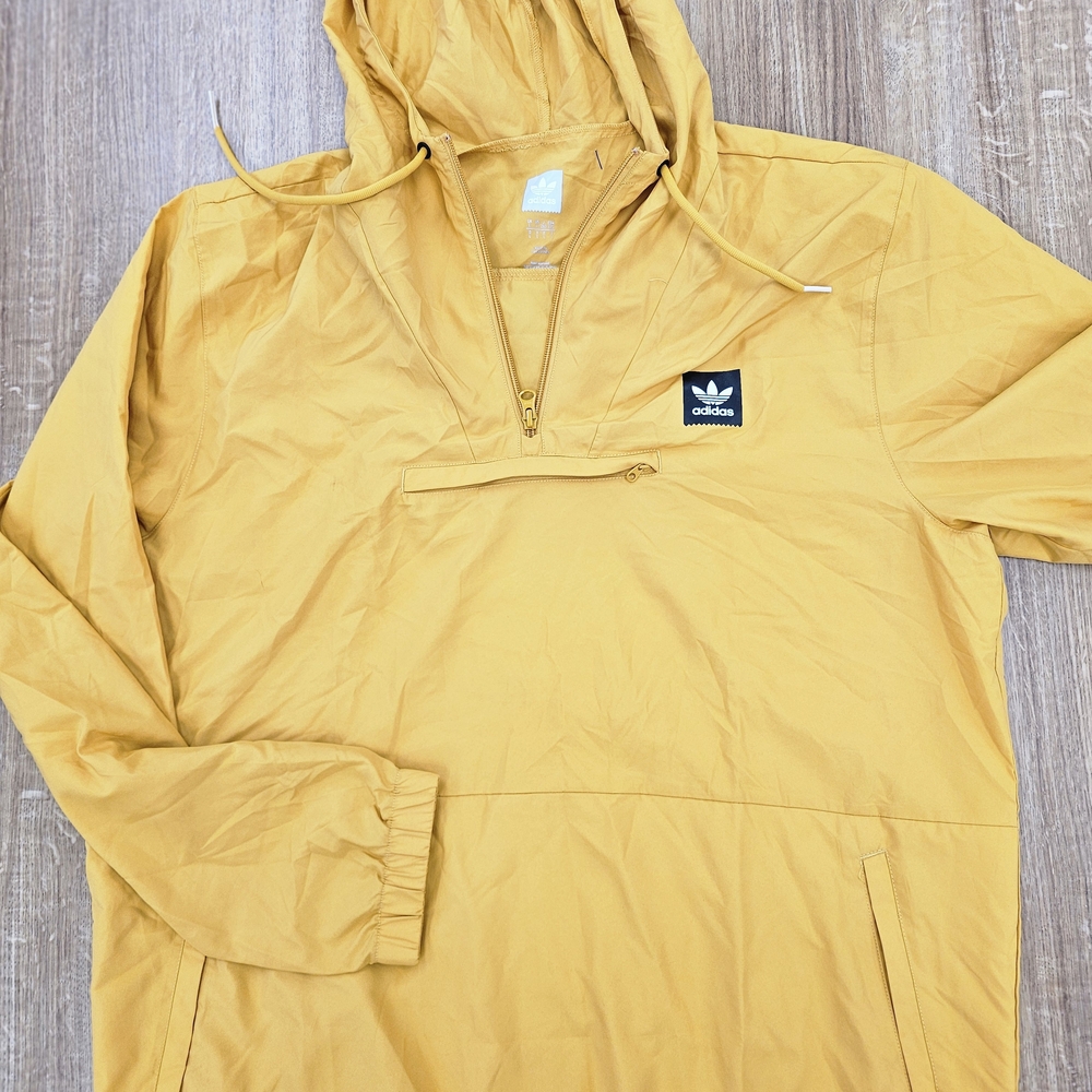 Adidas Golden Yellow Hooded Jacket Windbreaker Street Style